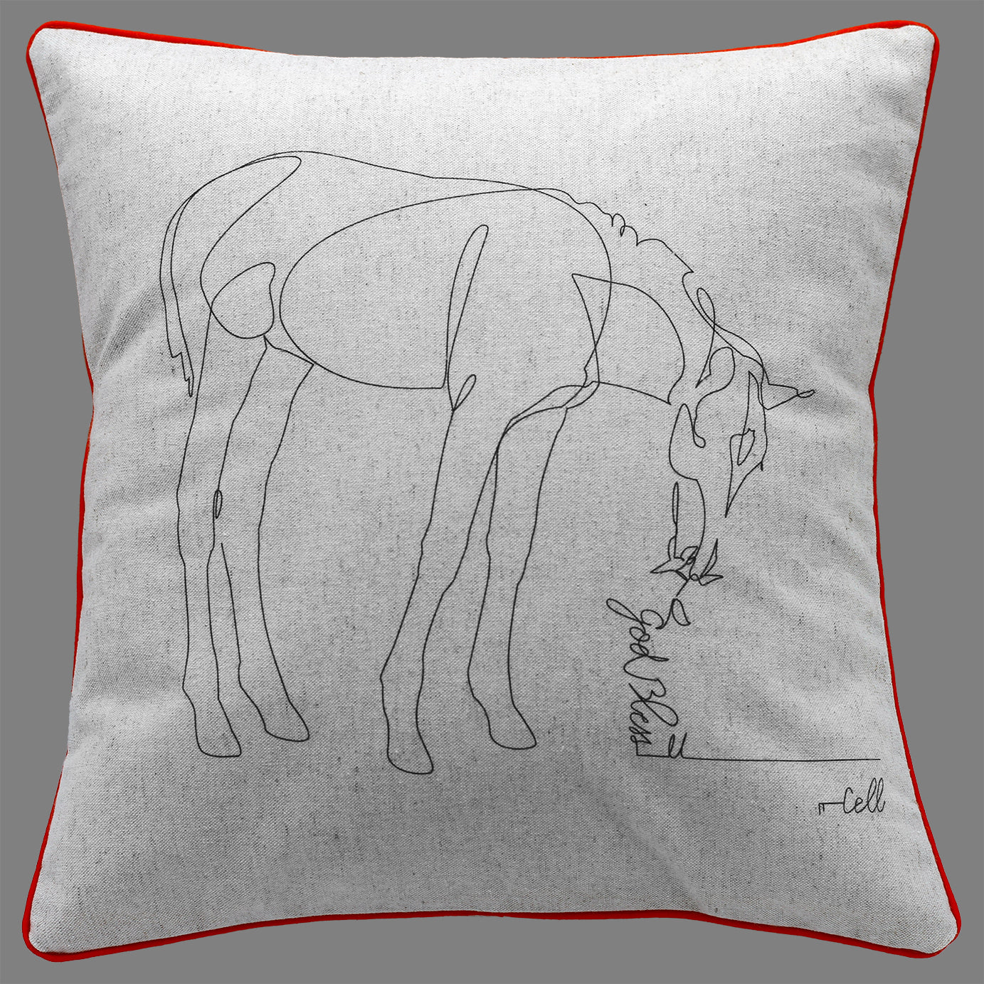 God bless U - Housse de coussin 35x35cm - Coton / Lin