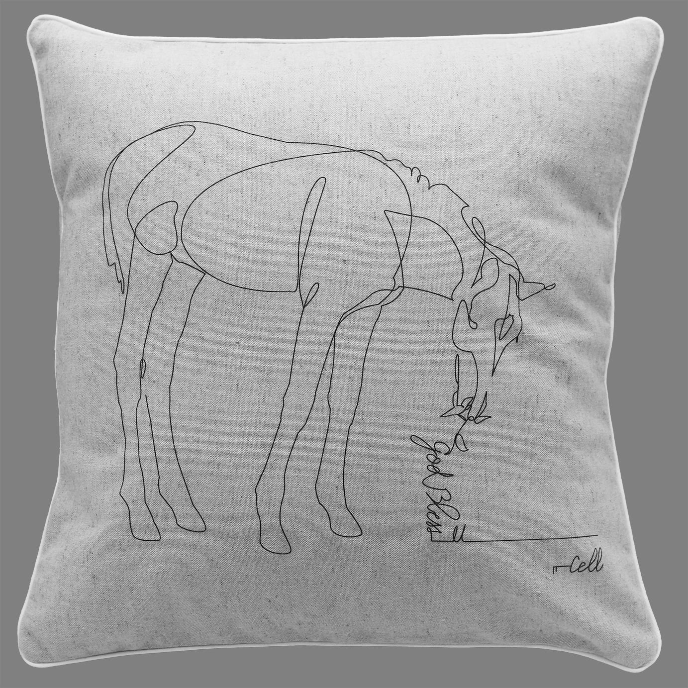 God bless U - Housse de coussin 35x35cm - Coton / Lin