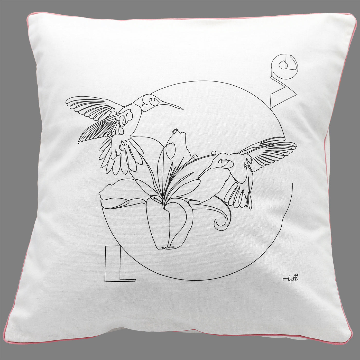 Love - Housse de coussin 45x45cm - Coton / Lin