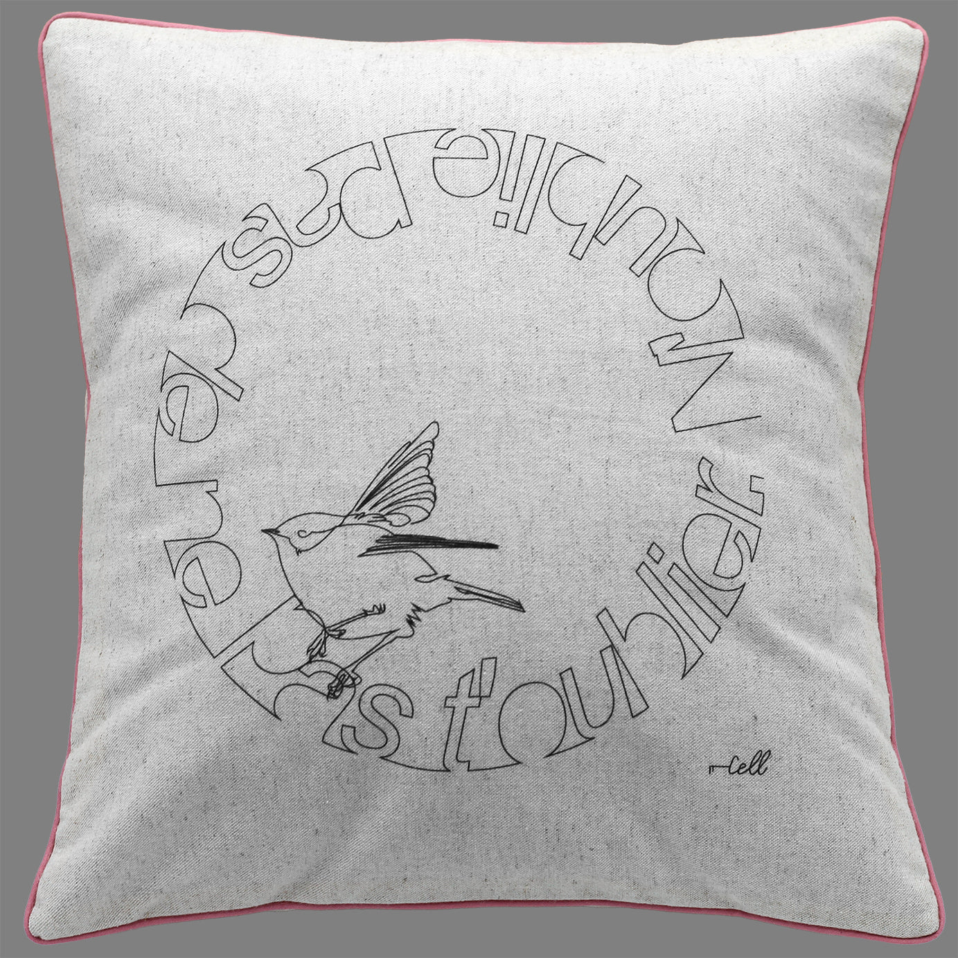 Nichoir vertueux - Housse de coussin 35x35cm - Coton / Lin